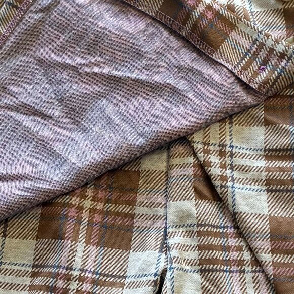 Originality Pink & Brown Plaid A-Line Mini Skirt/Skort (S) - Picture 2 of 3